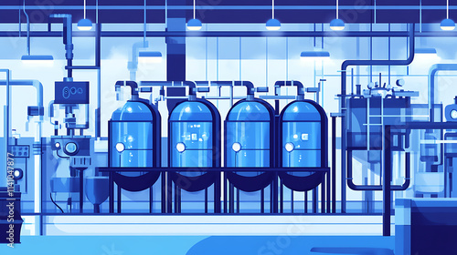 Wallpaper Mural Conceptual illustration of an water purification and treatment system Torontodigital.ca