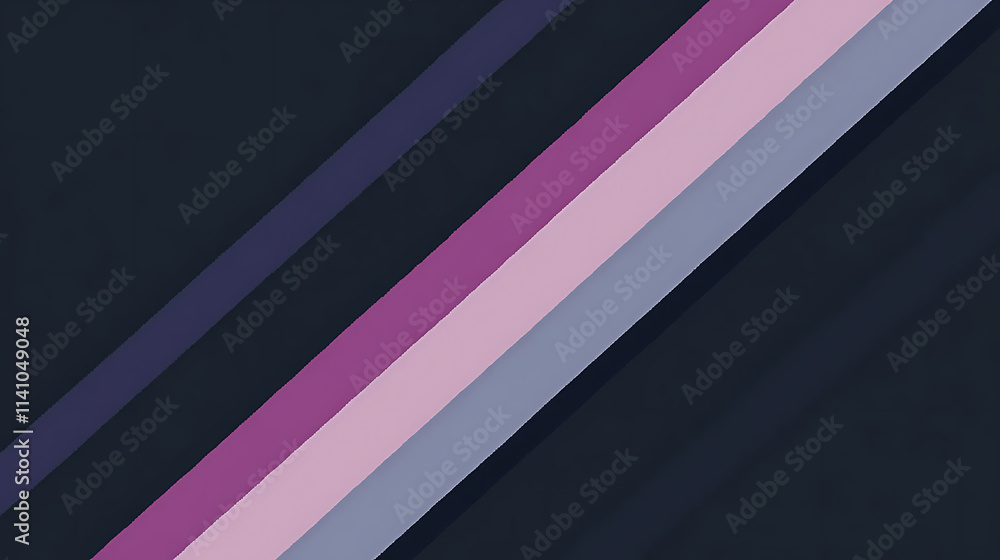 Obraz premium Dark blue background with diagonal stripes of dark navy and light purple in a simple flat design