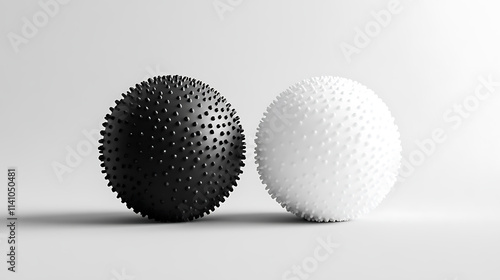Black and white stress ball mockup, front view isolated, 3d rendering, clear empty stres reliever soft balloon mockup