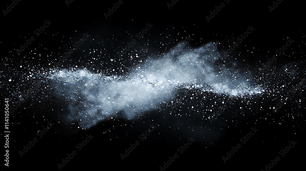 Distressed grainy white fine dust particles speckled gradient texture on a black background Distressed grainy white fine dust particles speckled gradient texture on a black background