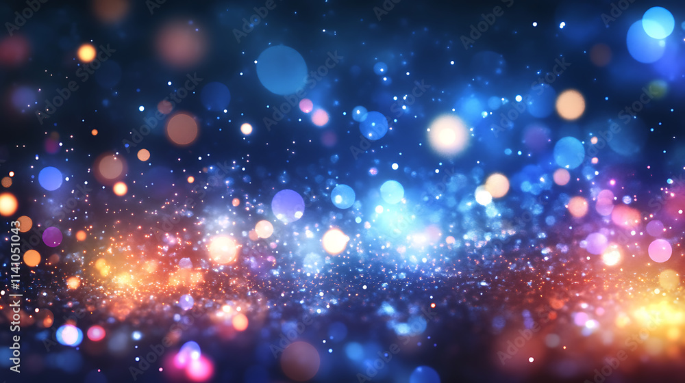 A digital blue abstract landscape with glowing particles over a dark background, illustrating a technology concept A digital blue abstract landscape with glowing particles over a dark background, illustrating a technology concept