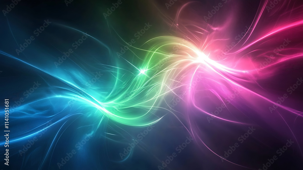 Abstract futuristic background portal tunnel with pink blue and green glowing neon moving high speed wave lines and flare light Abstract futuristic background portal tunnel with pink blue and green glowing neon moving high speed wave lines and flare light