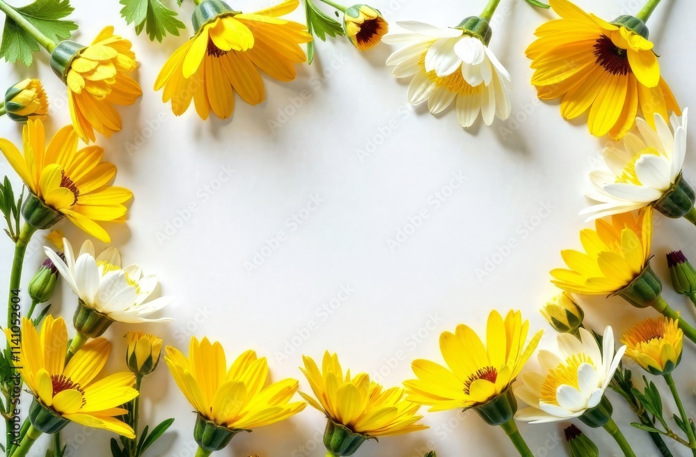 yellow flowers border yellow flowers border