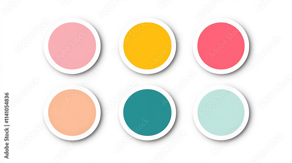 Adorable round stickers with white borders: minimalist design for your projects Adorable round stickers with white borders: minimalist design for your projects