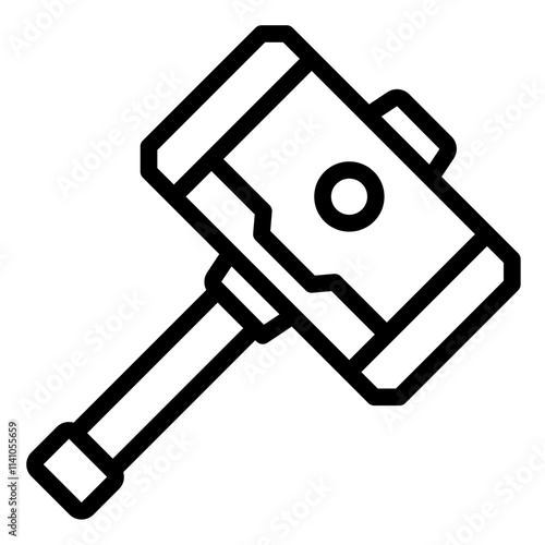 Mjolnir Hammer outline icon mystical weapon viking