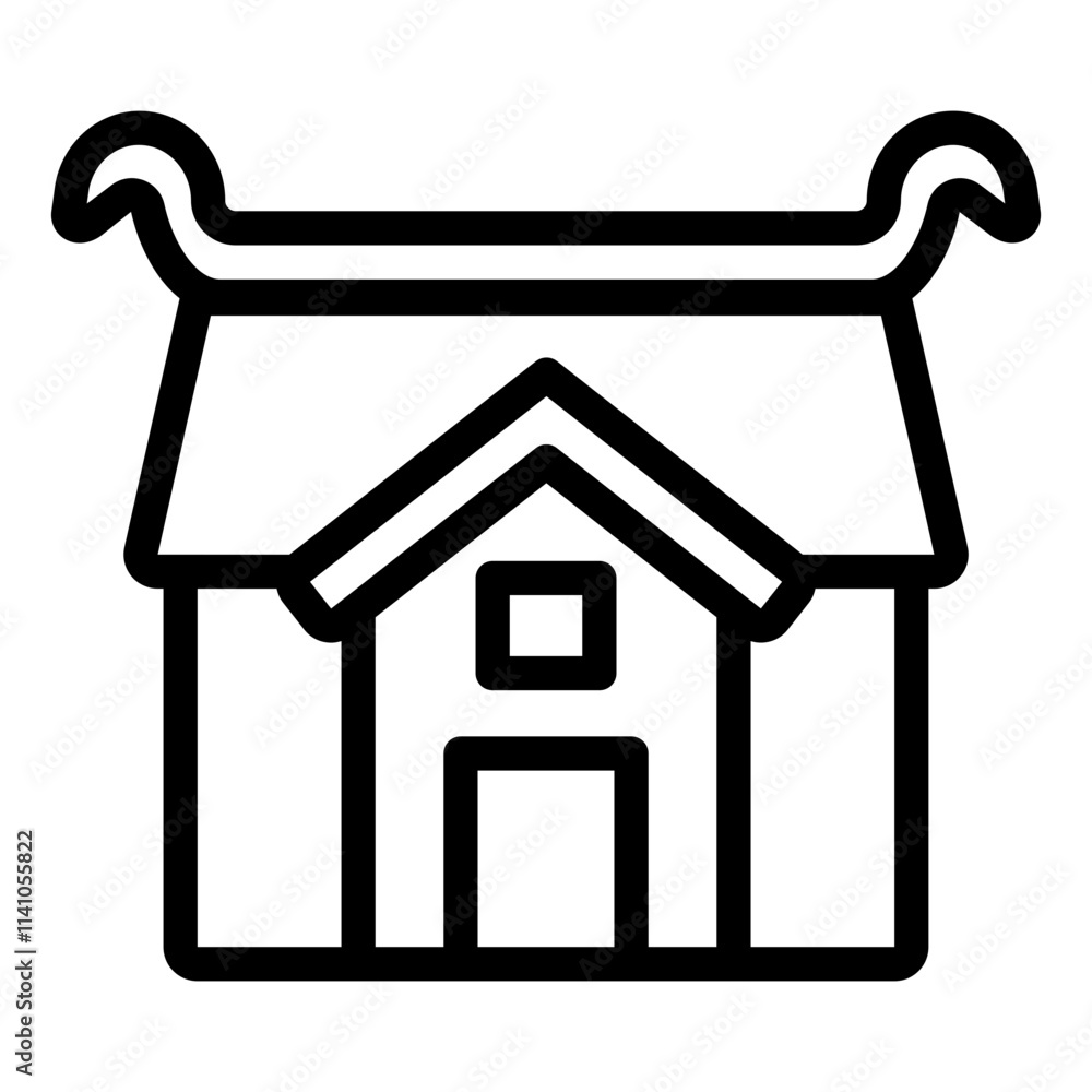 Viking House outline icon shelter building cabin Viking House outline icon shelter building cabin