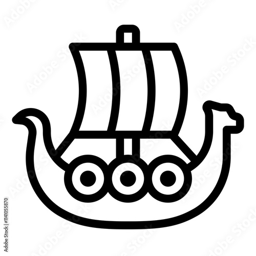 Viking longship outline icon