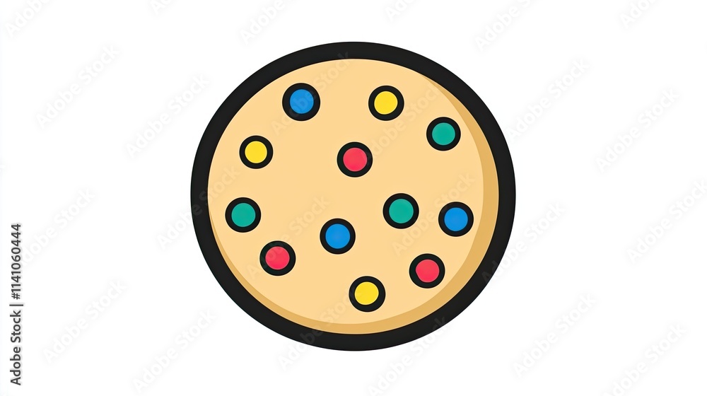 A colorful cookie with various dots, representing a fun and tasty treat.