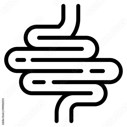Small intestine icon. Human internal organ. 