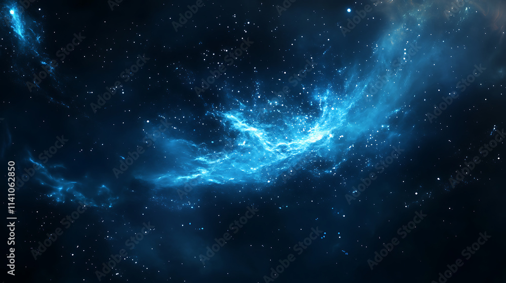 A digital blue abstract landscape with glowing particles over a dark background, illustrating a technology concept A digital blue abstract landscape with glowing particles over a dark background, illustrating a technology concept