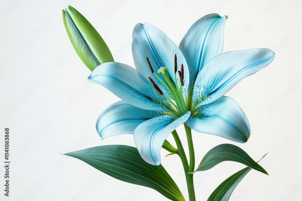 Fototapeta premium lily turquoise background image