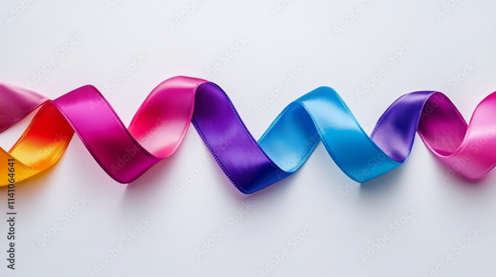 Colorful ribbons swirl in a vibrant display Colorful ribbons swirl in a vibrant display