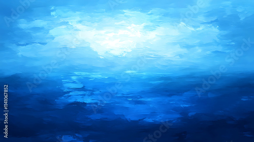 Wallpaper Mural Abstract blue sky and sea, with a gradient from light to dark colors, creating an impressionistic effect, the horizon is blurred for depth Torontodigital.ca