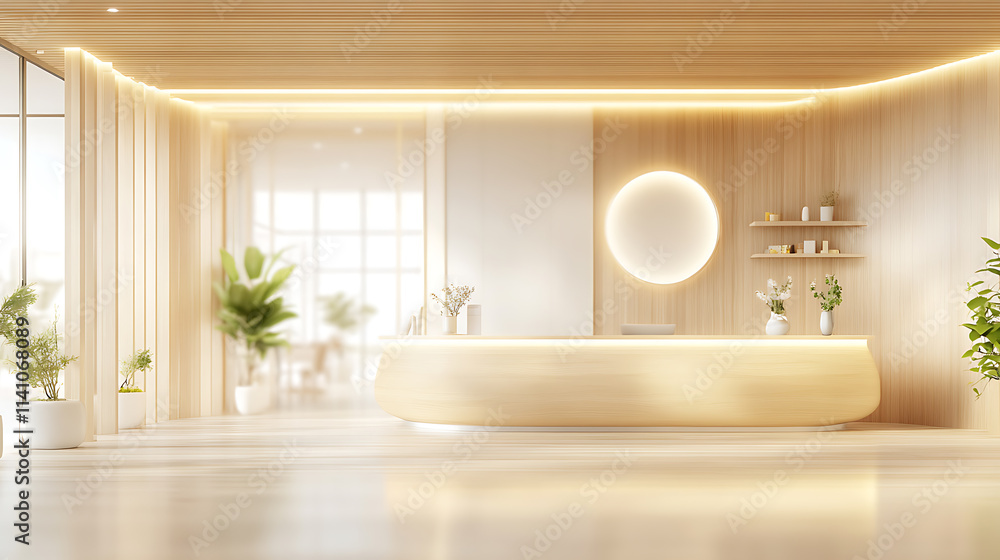 Fototapeta premium Abstract blur beautiful luxury hospital and clinic interior for background, object, decoration, banner, template, wallpaper