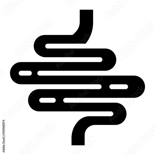 Small intestine icon. Human internal organ. 