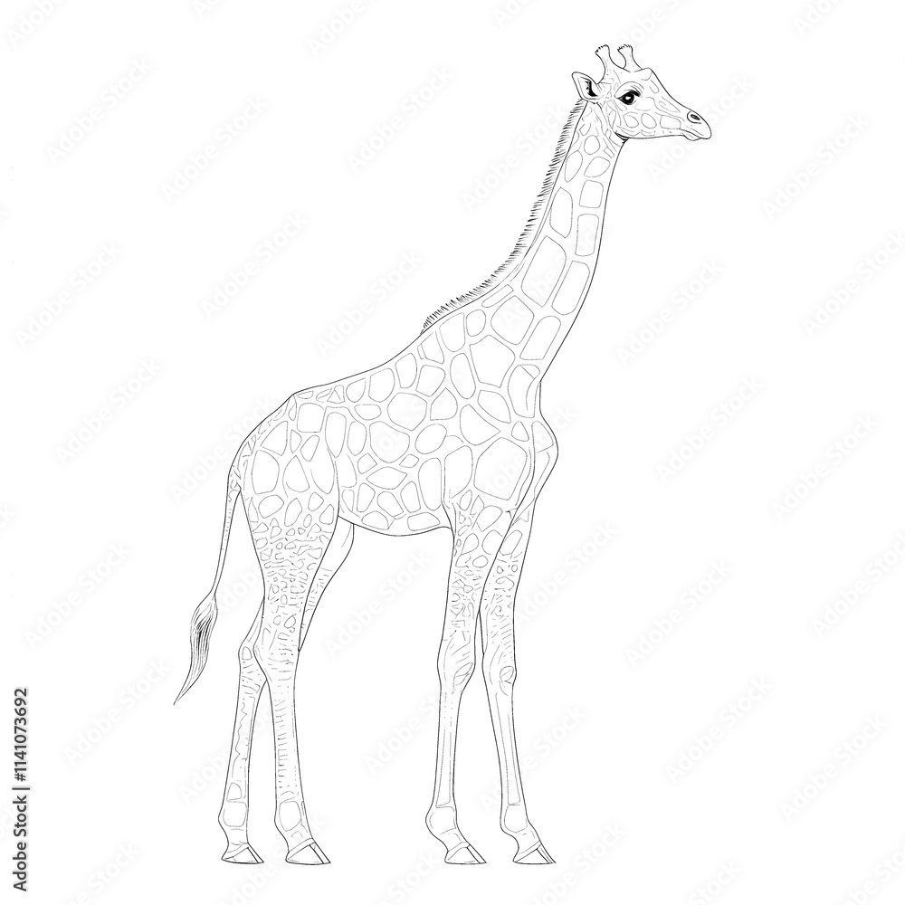 Line drawing of a giraffe. Line drawing of a giraffe.