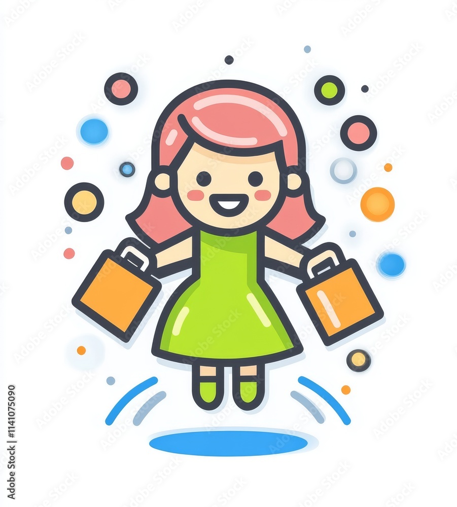 A modern line art cartoon of a female shopping figure outlined and isolated on a white background..An isolated line art cartoon of a female shopping character, outlined and set against a white A modern line art cartoon of a female shopping figure outlined and isolated on a white background..An isolated line art cartoon of a female shopping character, outlined and set against a white