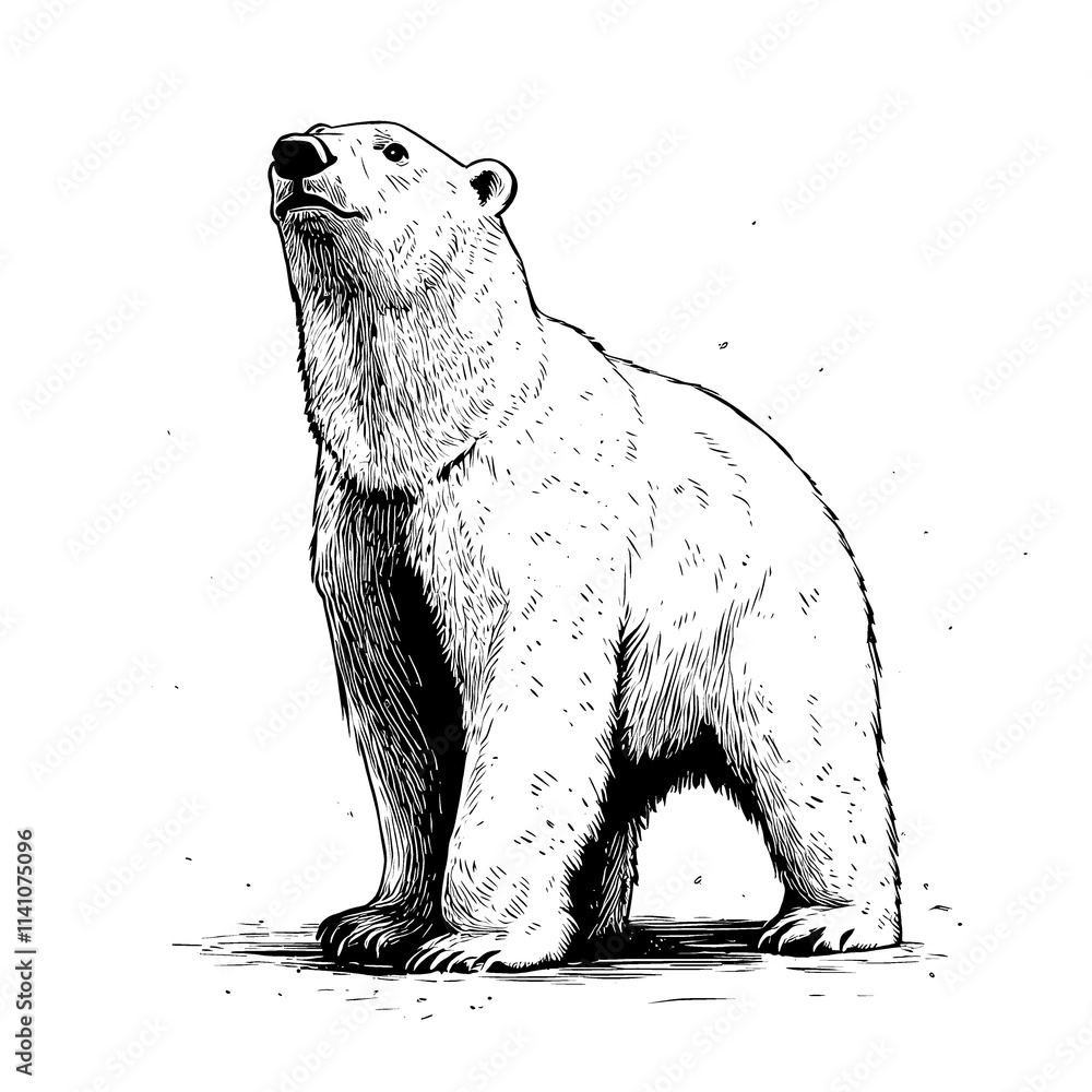 Fototapeta premium Majestic polar bear illustration.