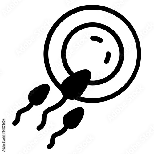 Spermatozoon icon isolated on white background. Vector illustration.