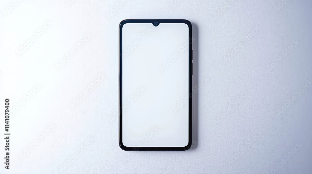 A blank smartphone screen displayed on a light background, ready for use. A blank smartphone screen displayed on a light background, ready for use.
