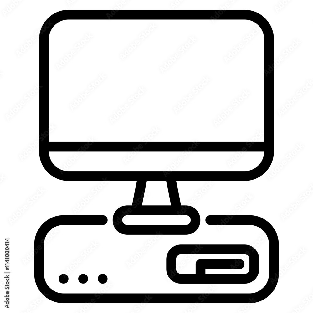 Personal computer outline style icon Personal computer outline style icon