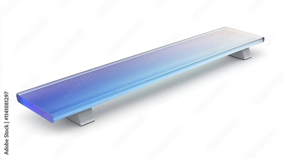 A sleek, modern bench with a gradient design, suitable for contemporary spaces. A sleek, modern bench with a gradient design, suitable for contemporary spaces.