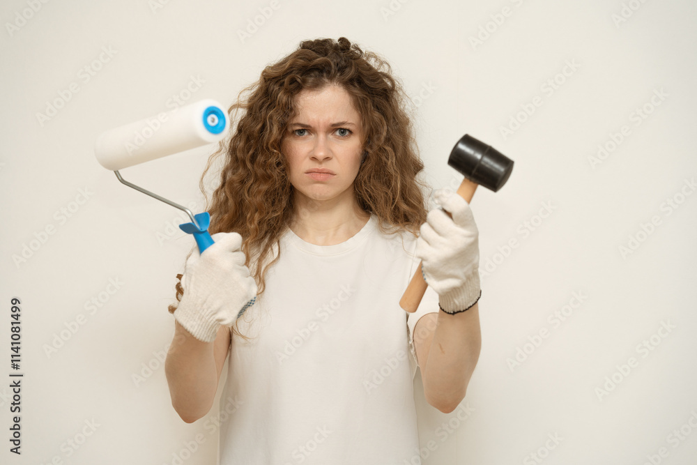Woman portrait, DIY projects, and home renovation, focusing on the practical aspects of home improvement. Woman portrait, DIY projects, and home renovation, focusing on the practical aspects of home improvement.