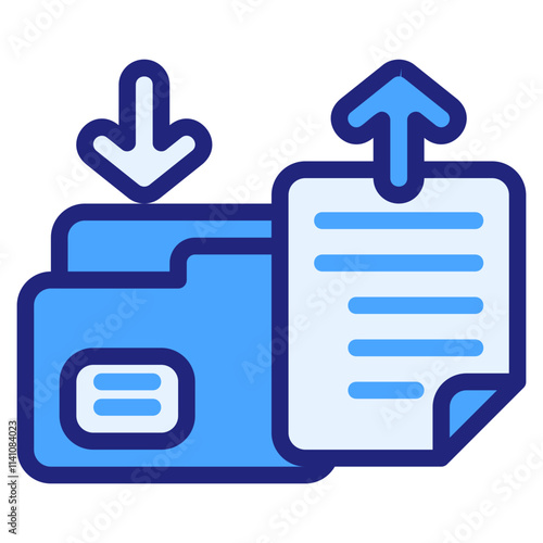 File transfer blue filled outline style icon