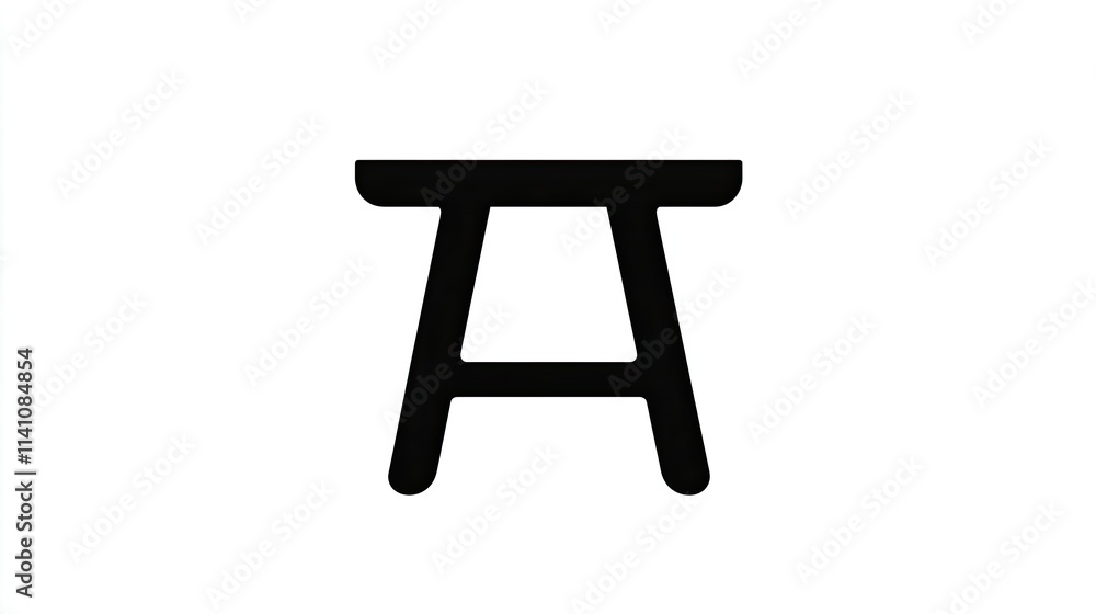 A minimalist black icon of a table, representing furniture design and functionality. A minimalist black icon of a table, representing furniture design and functionality.