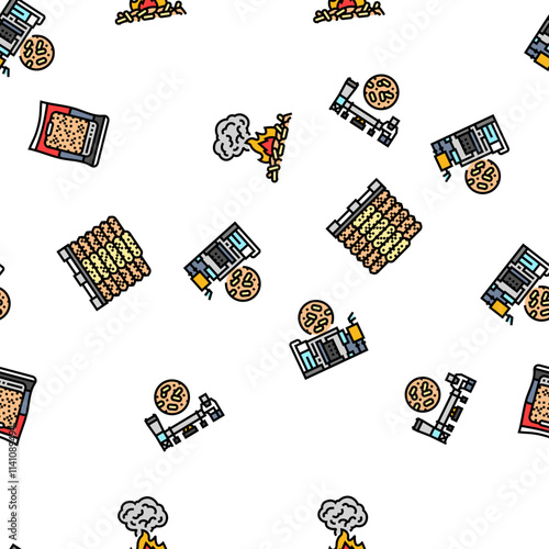 wood pellets timber plywood vector seamless pattern thin line illustration