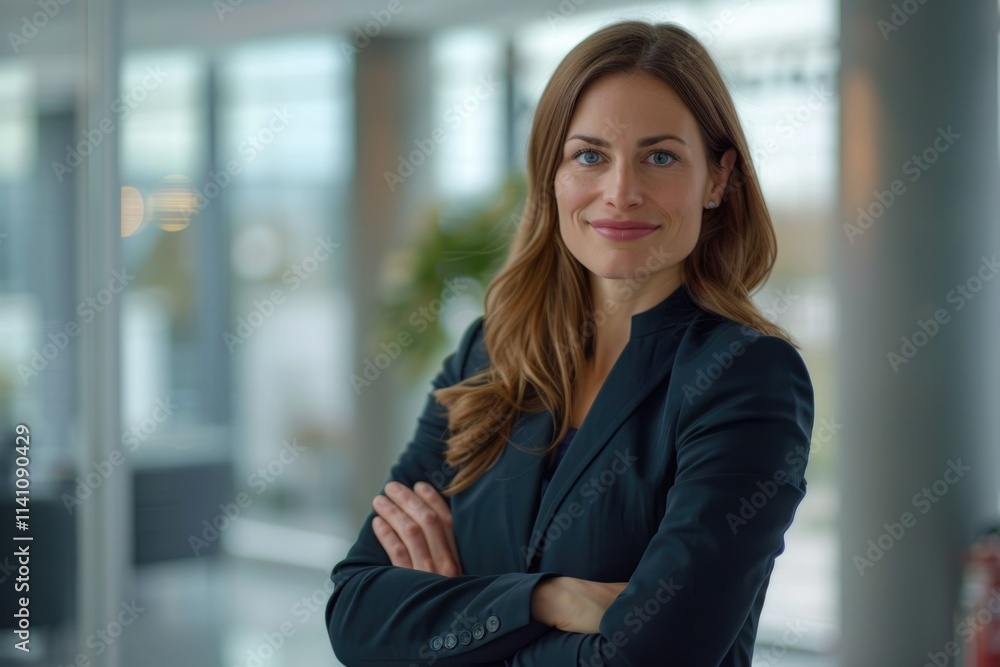 Smiling business woman with crossed arms portrait. Smiling business woman with crossed arms portrait.