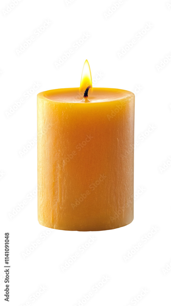 Bright orange candle with a transparent background, emitting a warm and inviting glow Bright orange candle with a transparent background, emitting a warm and inviting glow