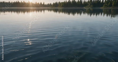 Sparkling water ripples on a serene lake surface,  serene,  peaceful,  ripples photo