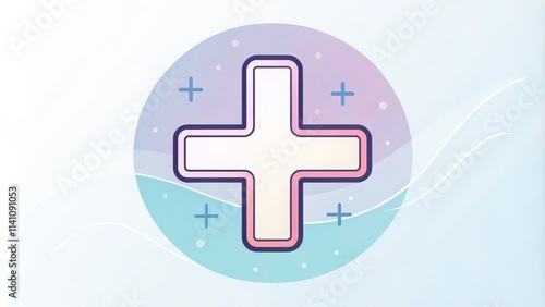 Minimalistic Medicare Icon with Soft Pastel Color Palette photo