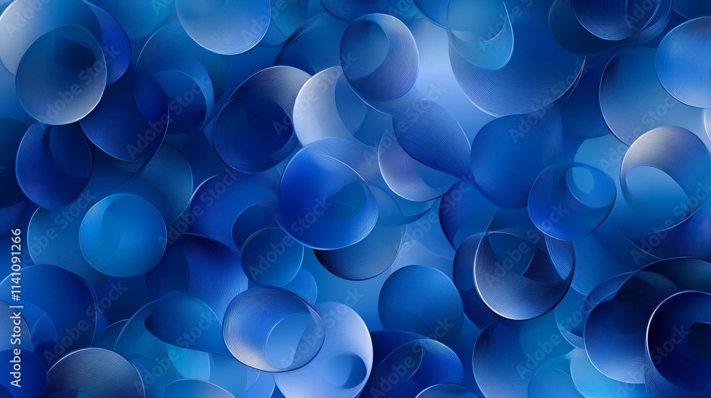 Abstract Blue Swirling Circles Design Background Abstract Blue Swirling Circles Design Background