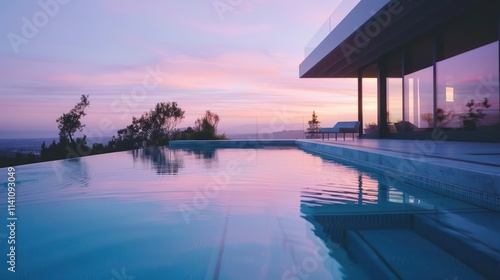 comfortable swimming pool during staycation at a star hotel photo