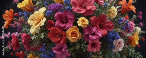 Wallpaper Mural Vibrant threads woven into a floral arrangement ,  arrangement,  colorful,  textile Torontodigital.ca