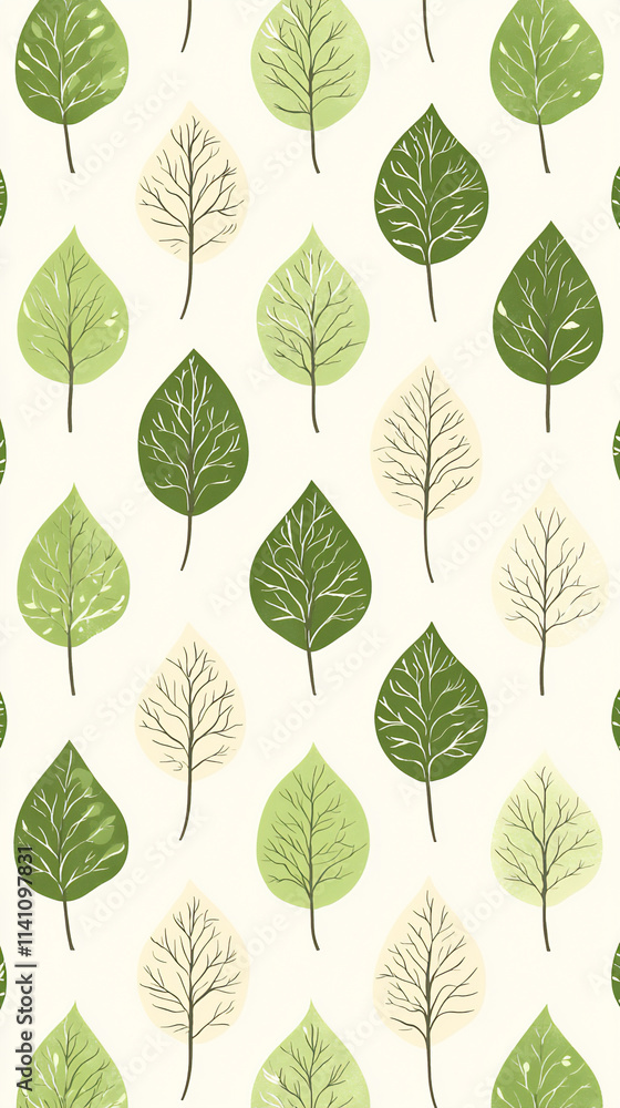 Fototapeta premium abstract forest patterns with clean lines and soft colors,