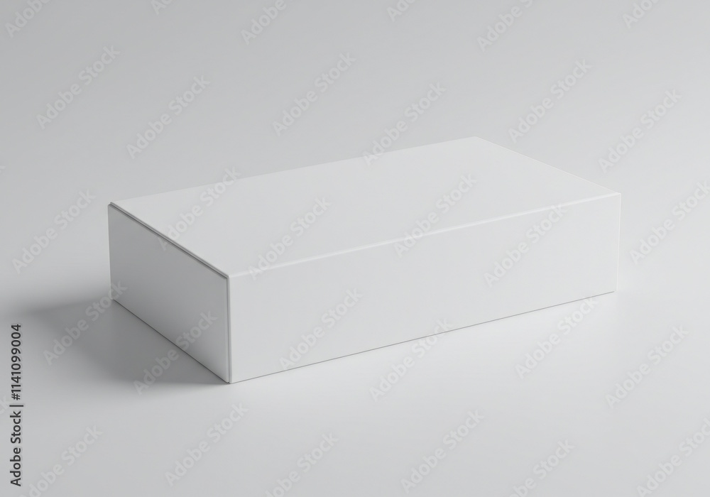 A sleek, white rectangular box with no branding or text, placed on a clean white background with soft lighting and subtle shadows, showcasing the product’s simplicity A sleek, white rectangular box with no branding or text, placed on a clean white background with soft lighting and subtle shadows, showcasing the product’s simplicity