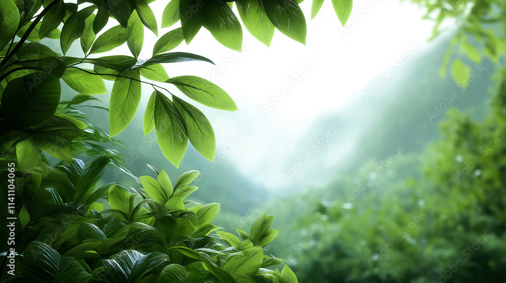 a lush submontane forest on a mountain slope. a lush submontane forest on a mountain slope.