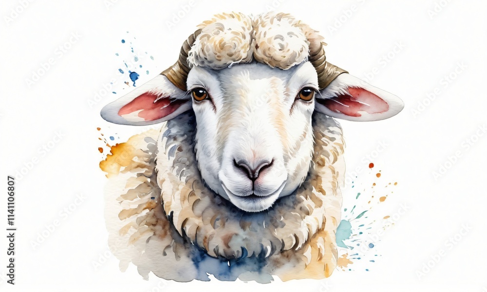 Sheep illustration for a Children's Book kid child watercolor