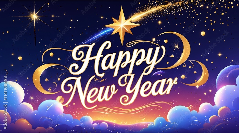 A Sparkling Happy New Year Greeting Card A Sparkling Happy New Year Greeting Card