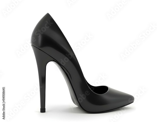 High heels 3D render icon isolated on transparent background cutout ia