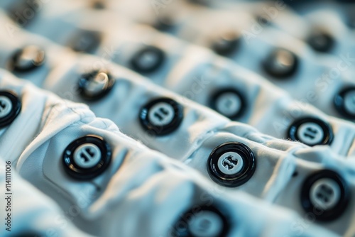 Close-up of Dry January buttons on shirts during a wellness event, showcasing commitment to an alcohol-free lifestyle. The image emphasizes mindfulness and self-care during the month. photo