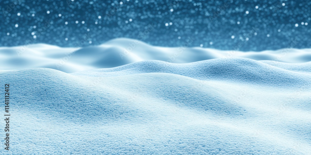 Soft snow covers a serene landscape under a night sky filled with stars Soft snow covers a serene landscape under a night sky filled with stars