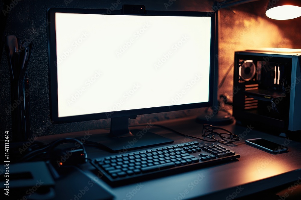 A modern personal computer with a blank white screen and a keyboard reflects a clean slate for digital creativity and productivity. This image encourages fresh starts and new ideas. A modern personal computer with a blank white screen and a keyboard reflects a clean slate for digital creativity and productivity. This image encourages fresh starts and new ideas.