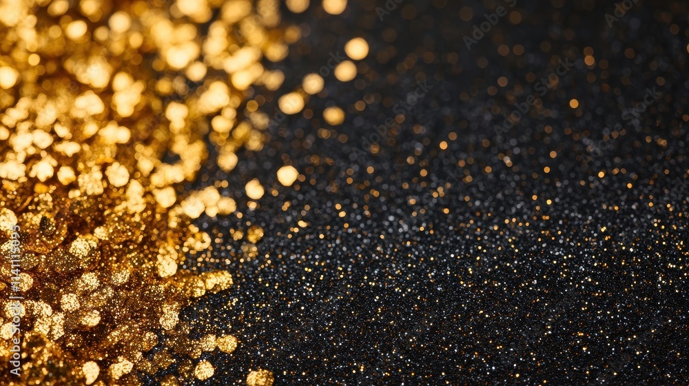 Glittering Gold Particles on Dark Background for Elegant Designs Glittering Gold Particles on Dark Background for Elegant Designs