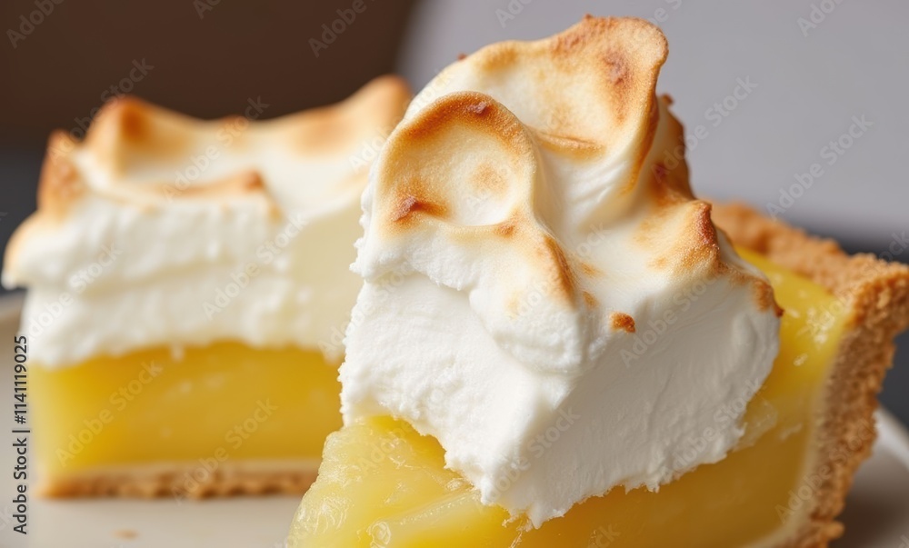 Lemon meringue pie with whipped cream Lemon meringue pie with whipped cream