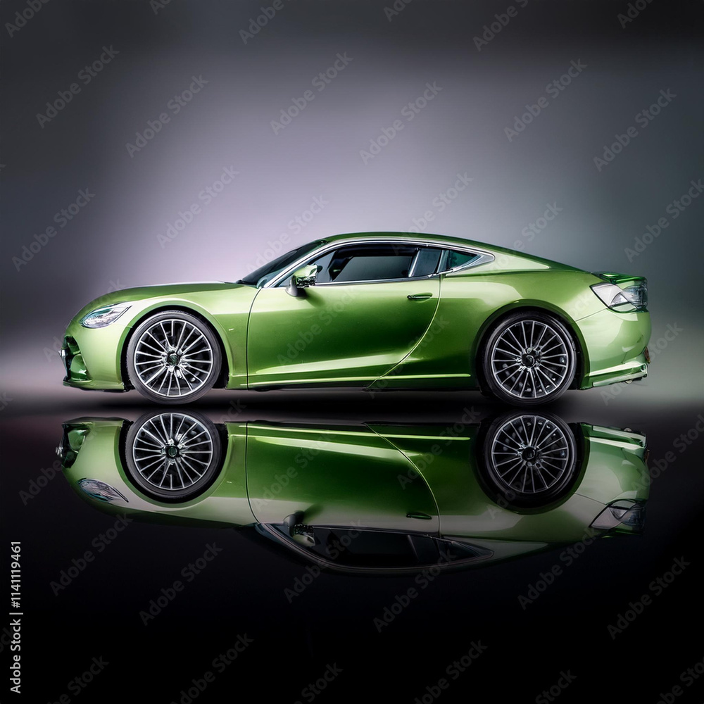 Luxurious Green Supercar Captured Head-On with Eye-Catching Headlights Luxurious Green Supercar Captured Head-On with Eye-Catching Headlights