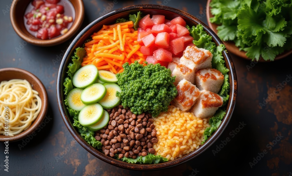Colorful salad bowl with fresh ingredients Colorful salad bowl with fresh ingredients